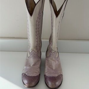 VTG Tony Lama Purple leather Cowboy boots